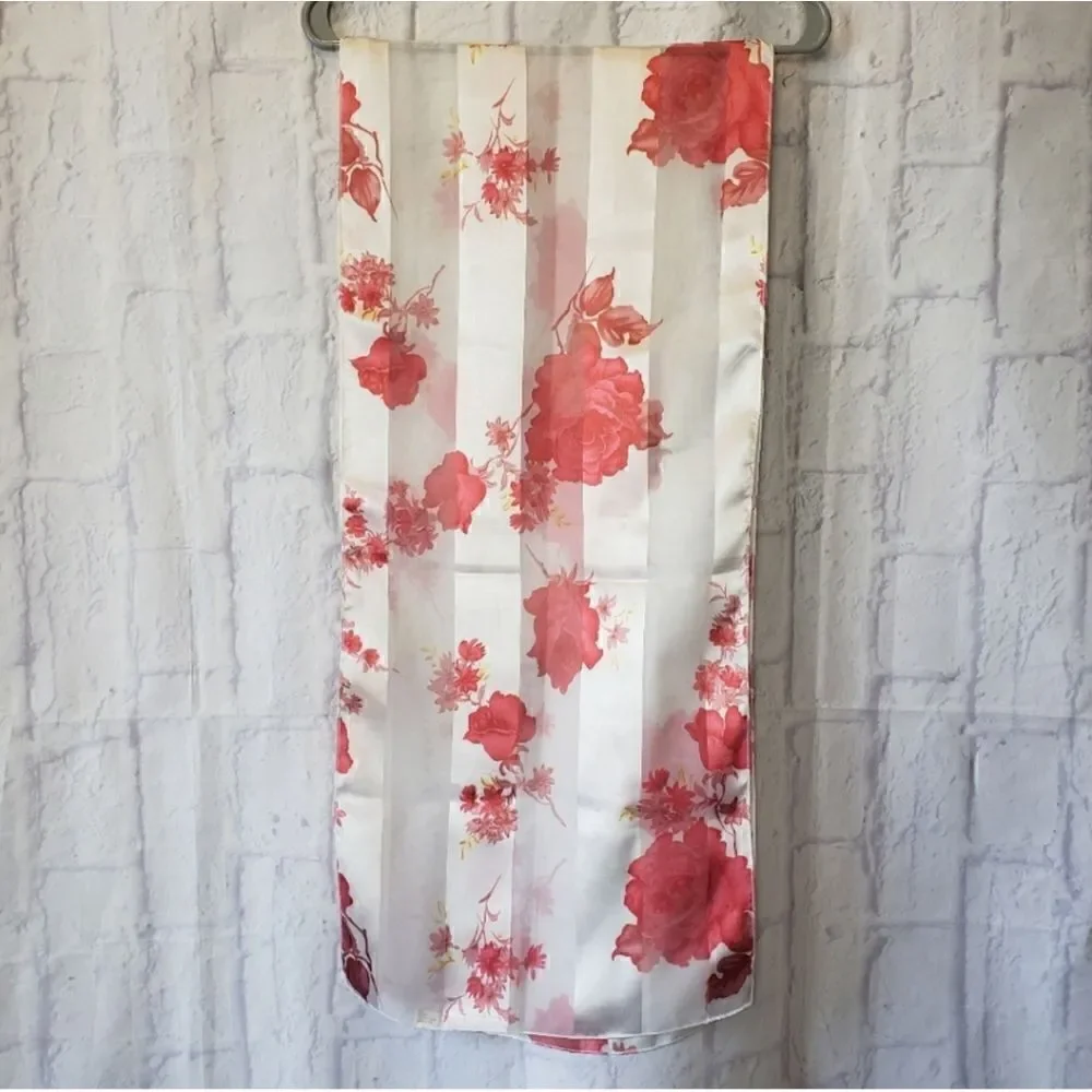 VINTAGE Sheer Floral Scarf